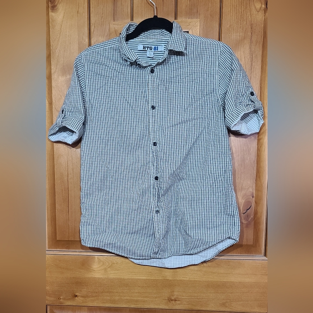 Boys dress shirt roll up sleeve size xl
